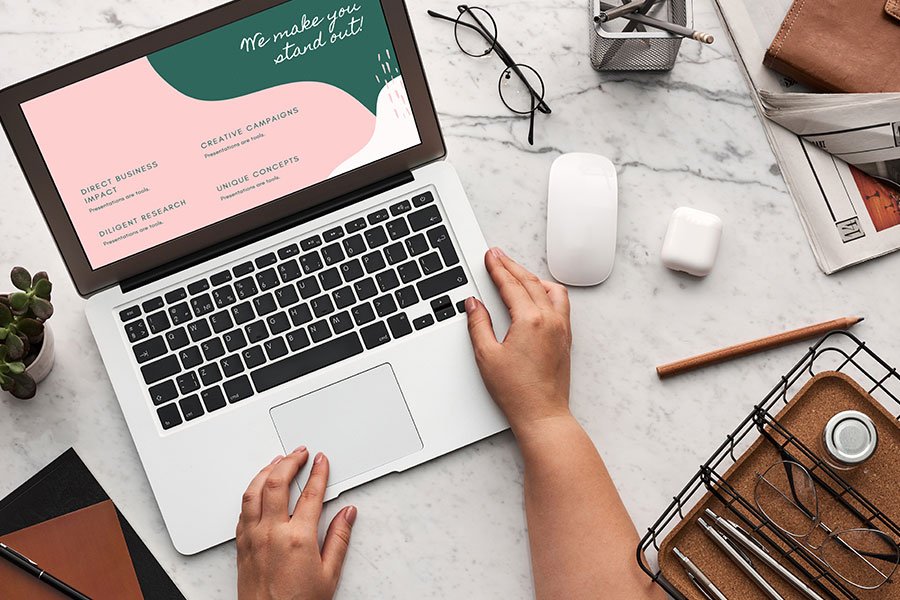 Someone working on computer 10